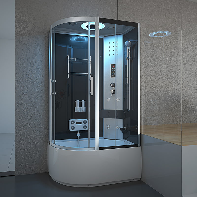 Sauna wet steam cabin box steam shower with massage tub RL-C24