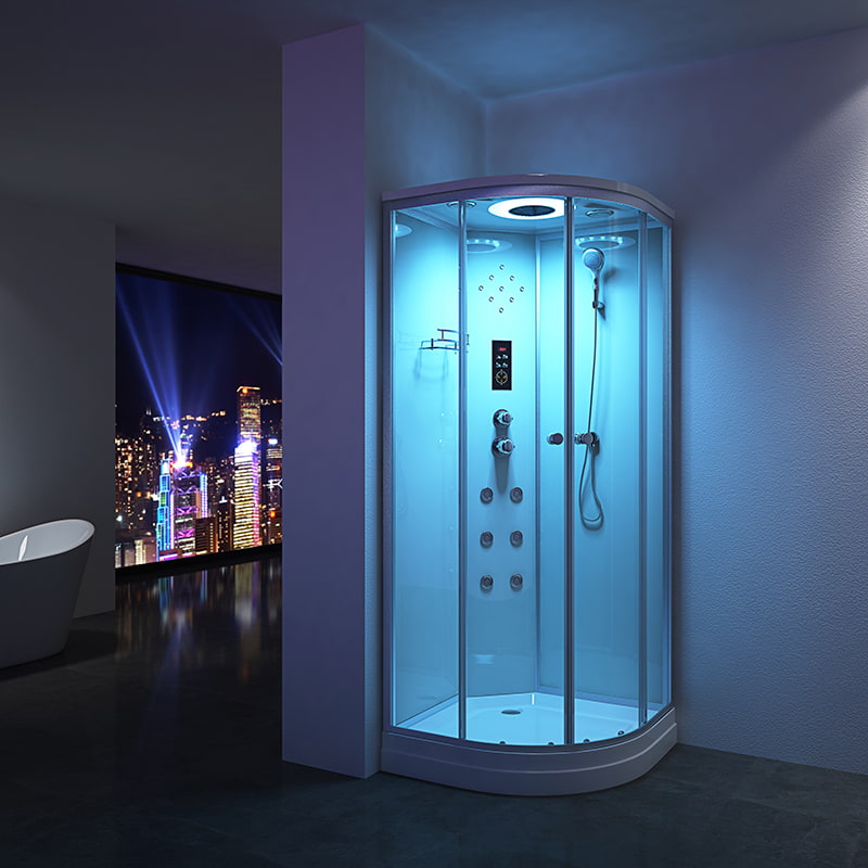 Polished Quadrant Shower Enclosure room RL-D09(W)-No streaks