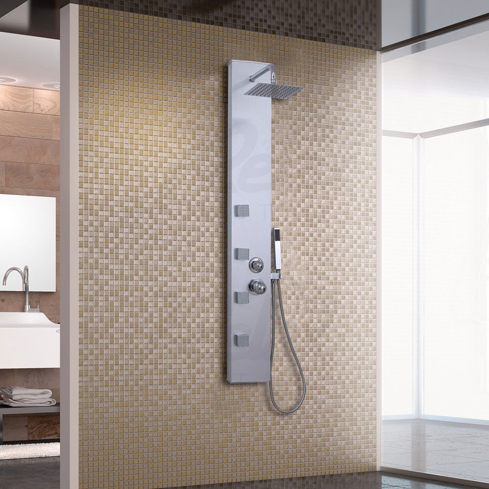ABS cheap shower panel with 4 massage jets square top shower RL-P215