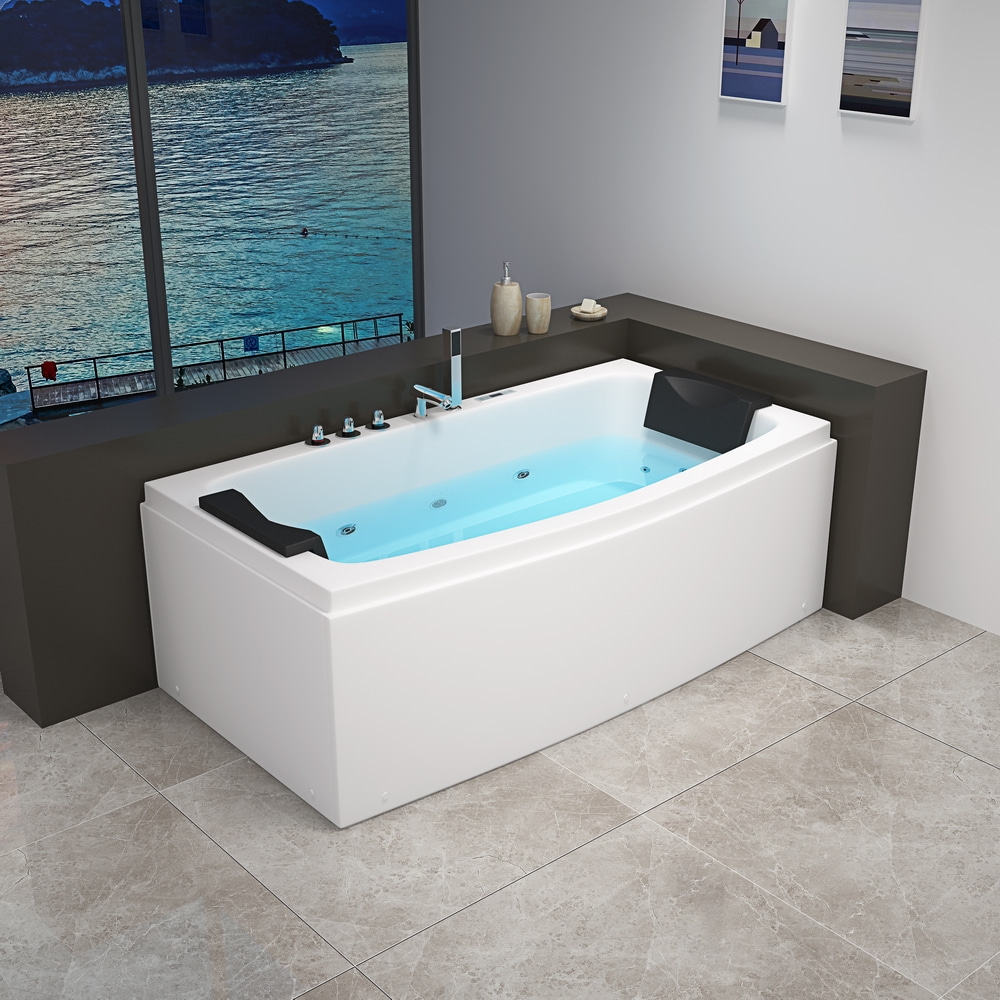 Two Person Acrylic Rectangular Whirlpool Freestanding massage Bathtub 1700x800mm RL-6141