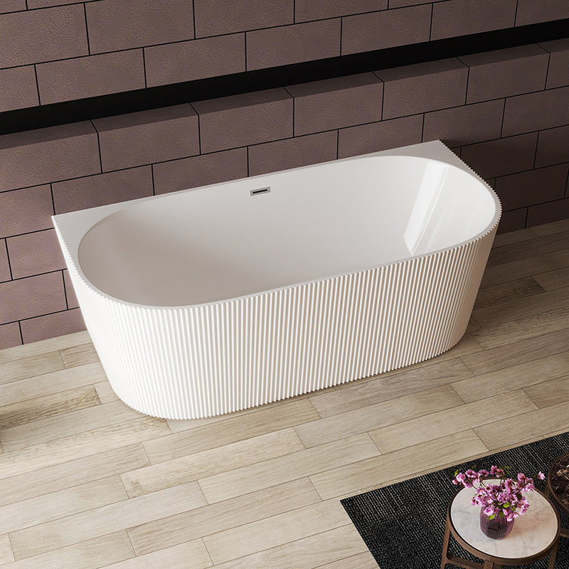 Acrylic Oval Back To Wall 2 Angle Freestanding Bathtub RL-MF1243