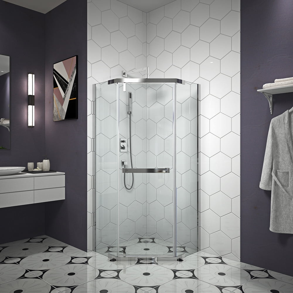 Hotel style shower room with diamond aluminum frame glass RL-A25