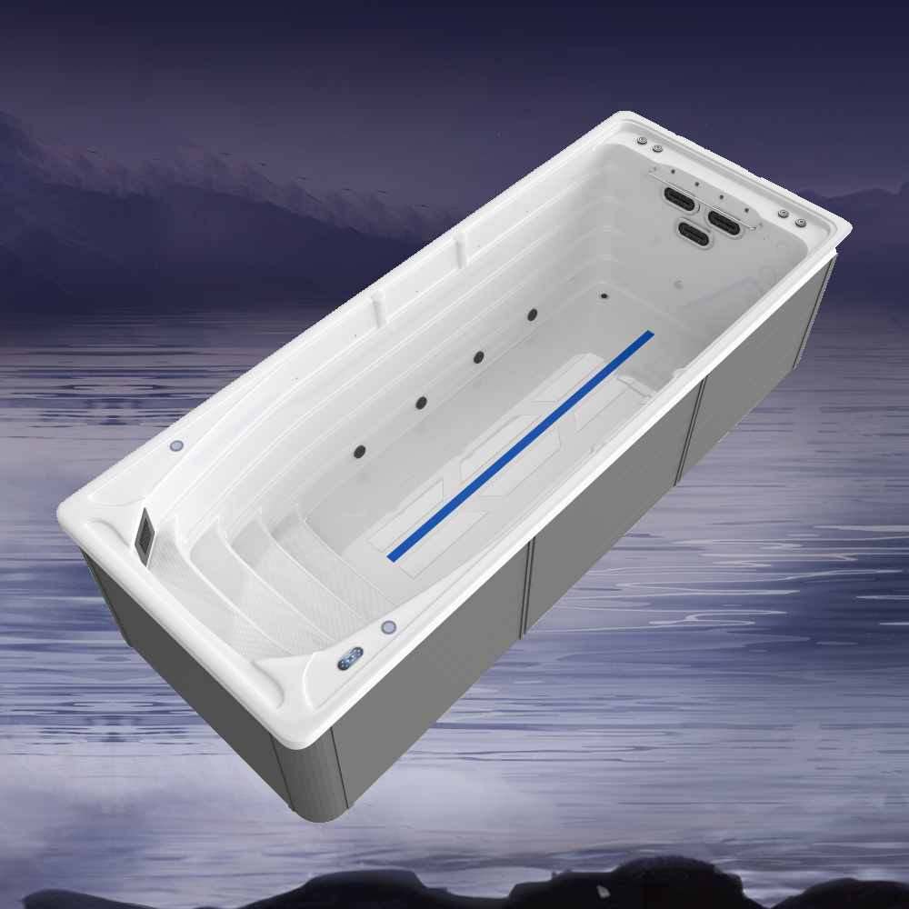 Acrylic Infinity Swim Spa for Garden Use 5.6m Swimming Pool with Cover for Adults and Children Made of Durable Acrylic Infinity Swim Spa for Garden Use 5.6m Swimming Pool with Cover for Adults and Children Made of Durable