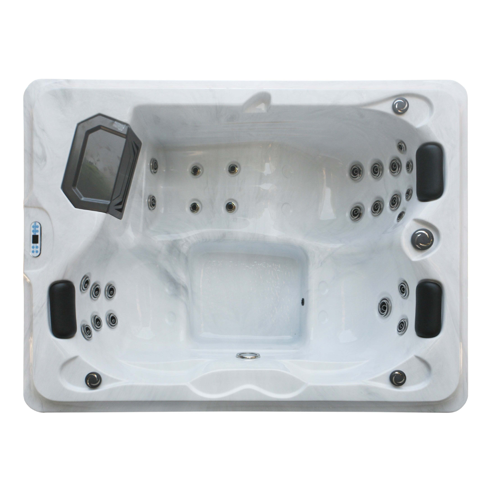  RL-J375 Modern Outdoor Diablo Whirlpool Spa Tub 210 x 160 x 75cm Freestanding with Massage Function Drainer Accessory Includes Cover