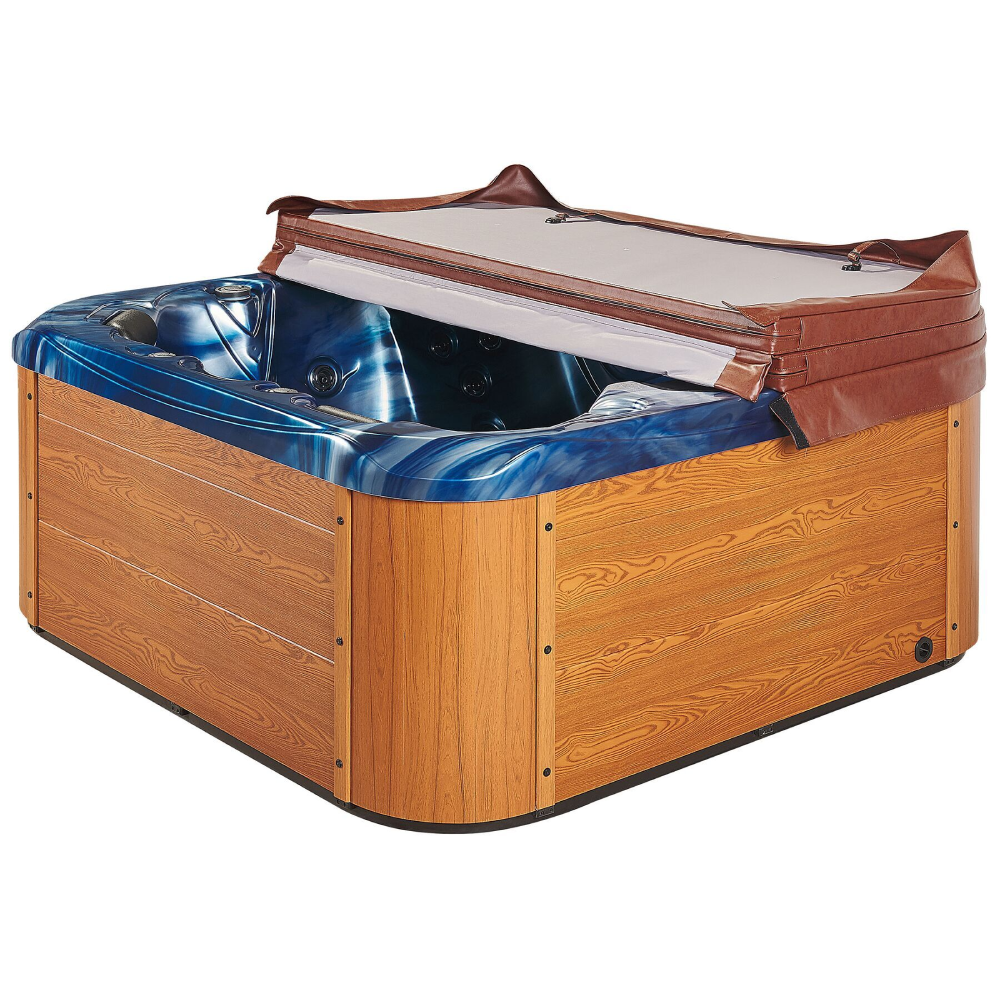 RL-J555 Modern Luxury 5-Person Acrylic Freestanding Hot Tub Spa 200x200x88 cm Whirlpool Massage Bathtub with Seat for Outdoor Pool